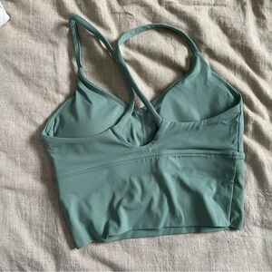 HALARA Green Sports Bra V-Neck Moisture-Wicking